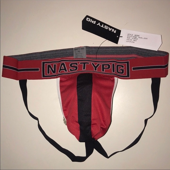 NASTY PIG Rival Jock Strap Red & Black XLarge NEW! - Picture 7 of 8
